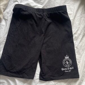 Sporty & Rich Black Logo Shorts
